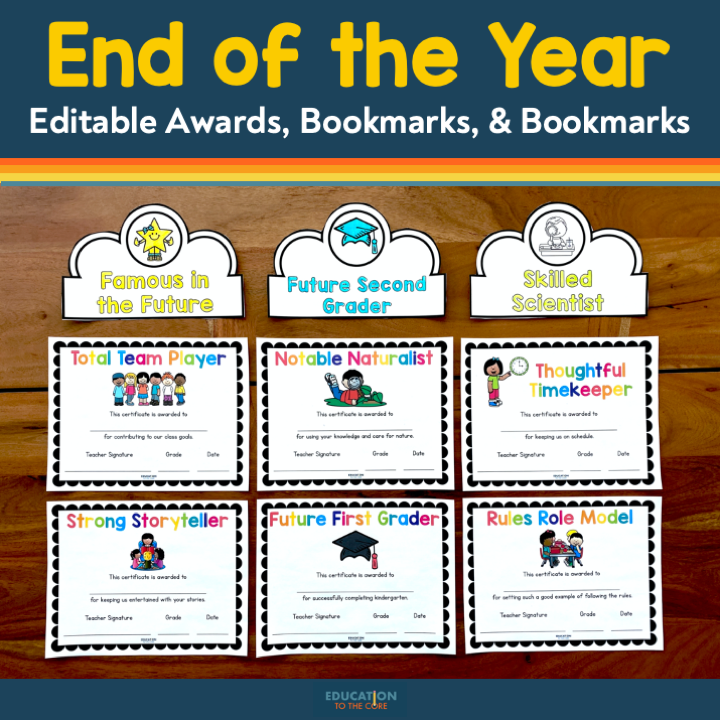 End of the Year Awards, Bookmarks, and Crowns