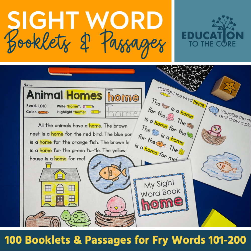 100 Sight Word Booklets for Fry Words 101-200