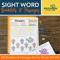 100 Sight Word Booklets for Fry Words 201-300