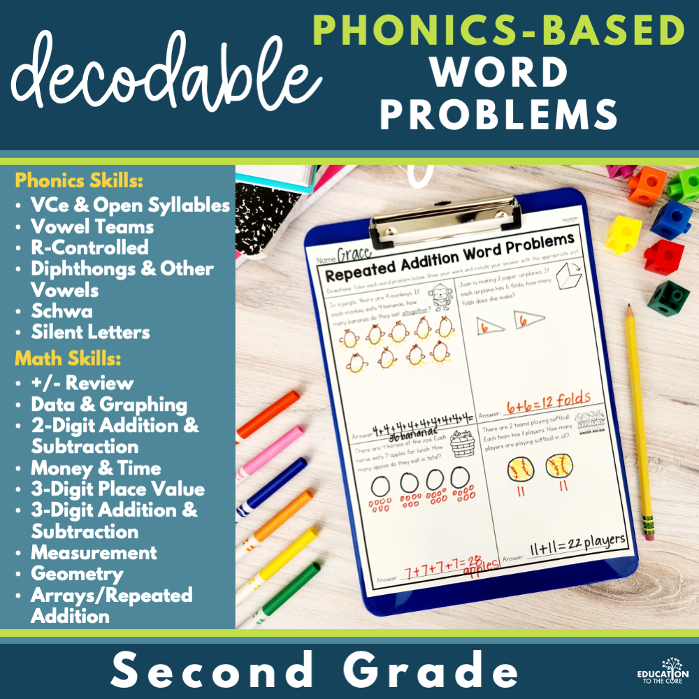 Second Grade Decodable Math Word Problems