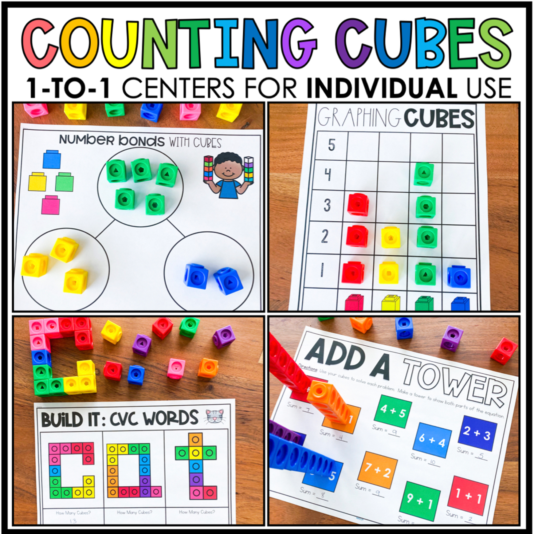 Counting Cubes No Prep Centers