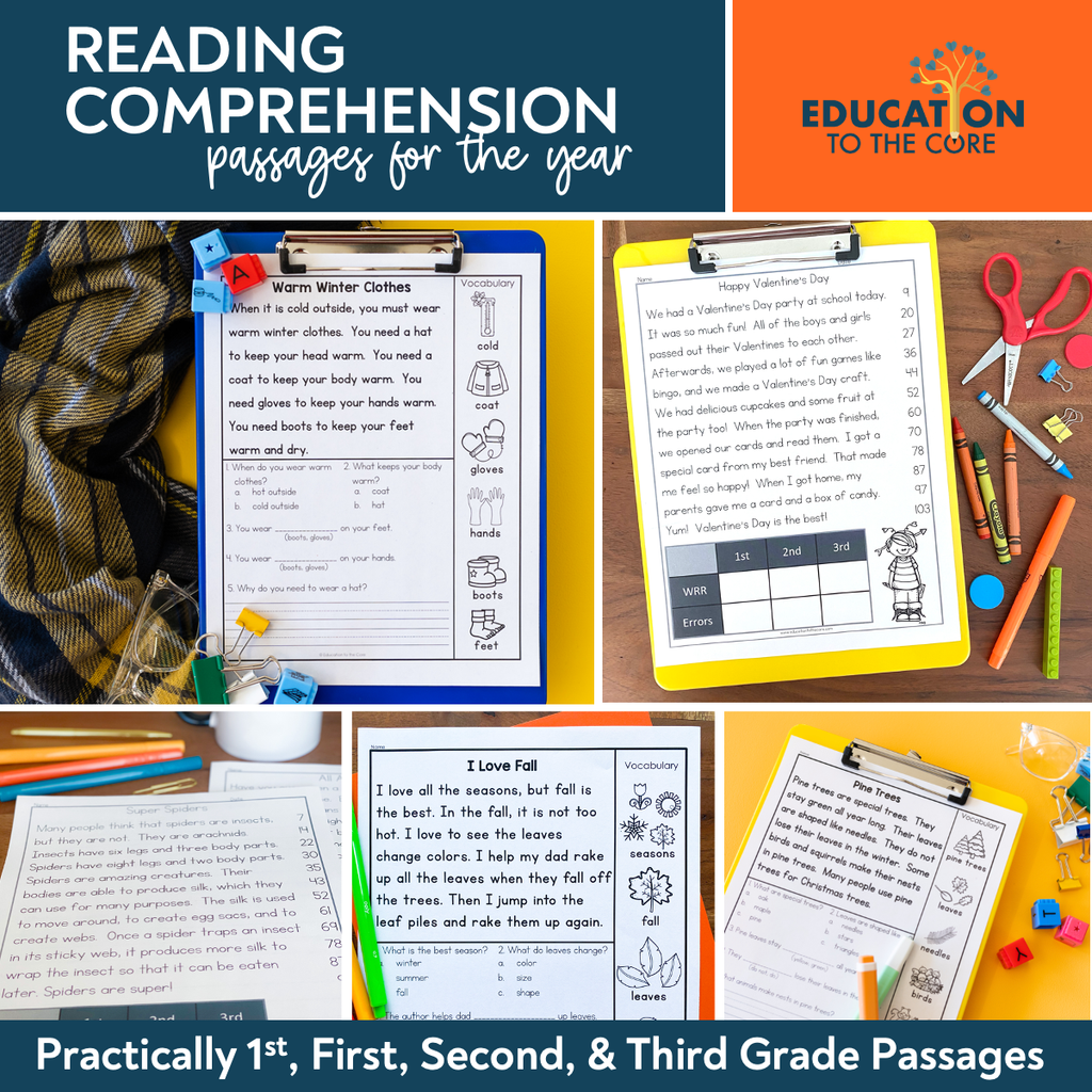 1st-3rd Grade Reading Comprehension Passages Bundle