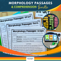 Morphology Passages & Comprehension Bundle w/ Morphology Cards