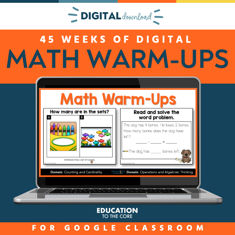 No Prep Math Warm-Ups for Kindergarten