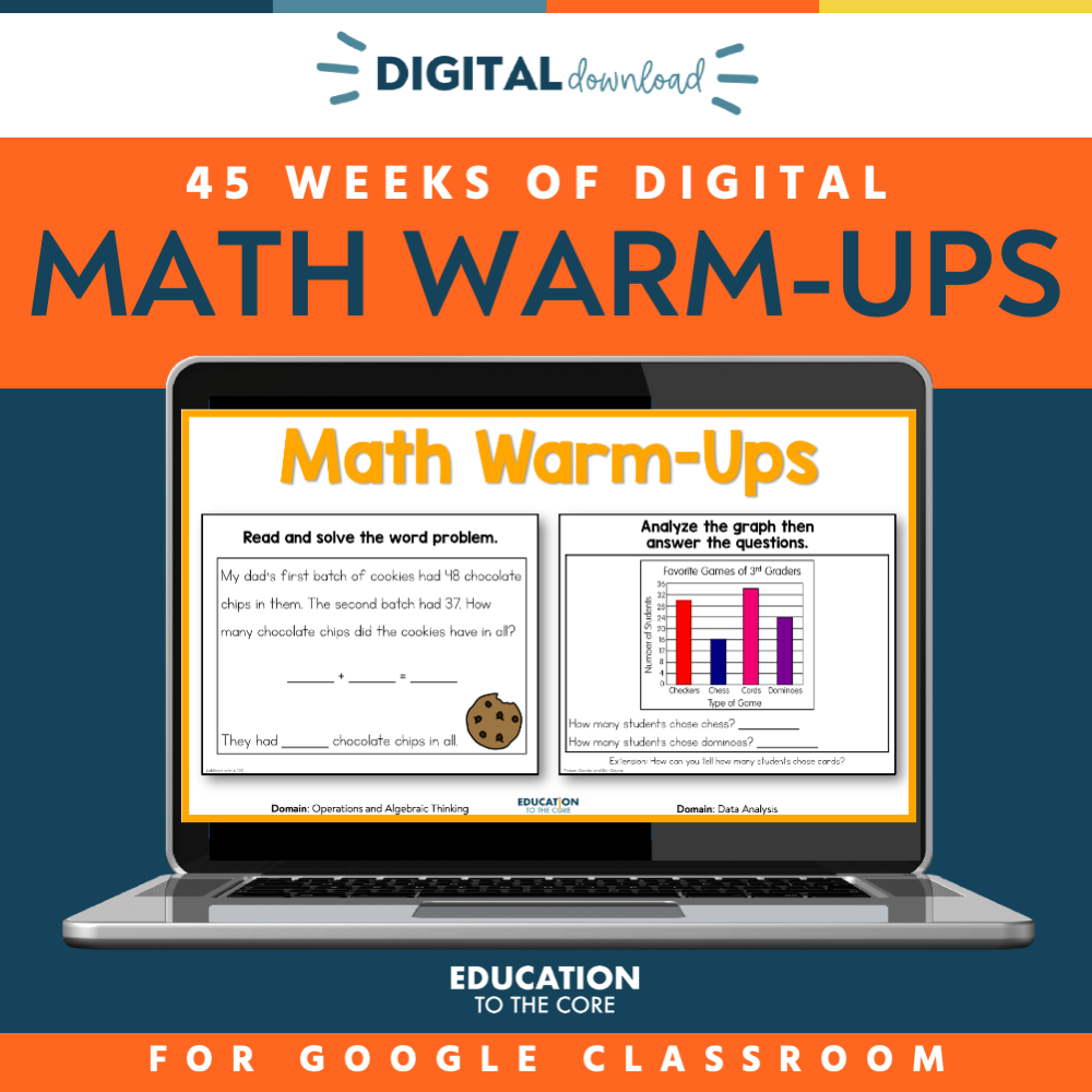 No Prep Math Warm-Ups for 2nd Grade