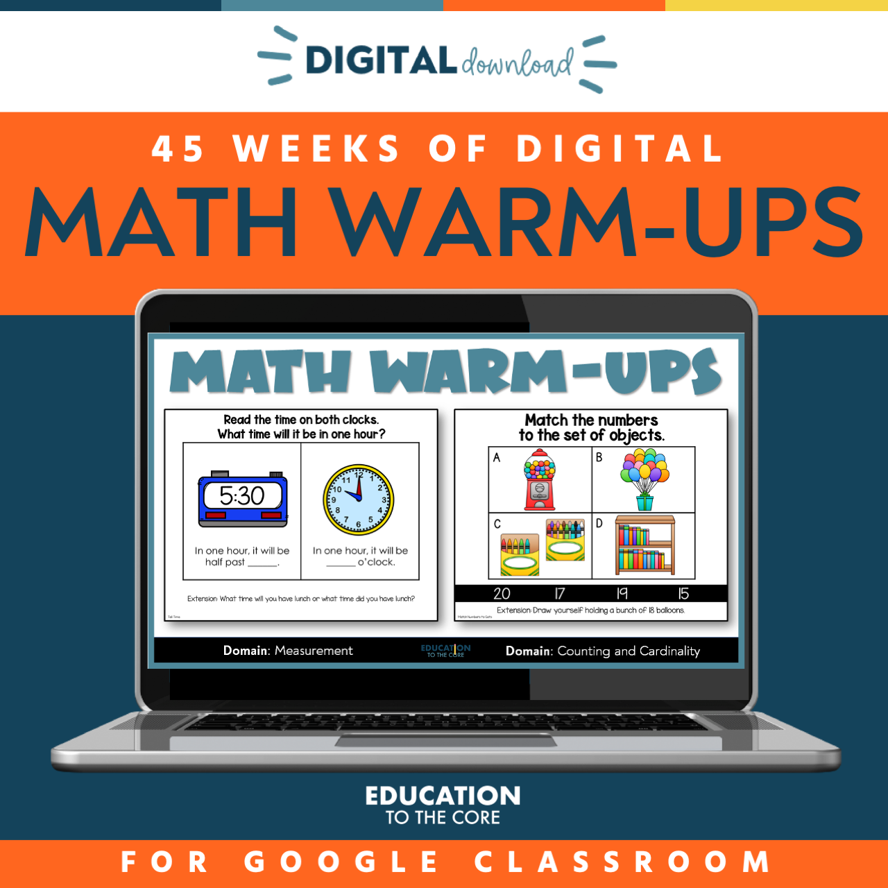 No Prep Math Warm-Ups for 1st Grade