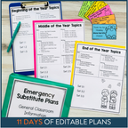 3rd Grade Editable Sub Plans