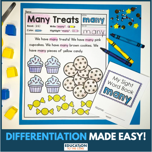100 Sight Word Booklets for Fry Words 1-100