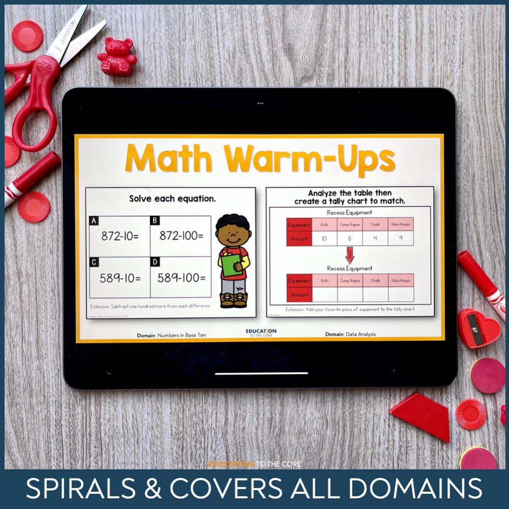 No Prep Math Warm-Ups for Kindergarten