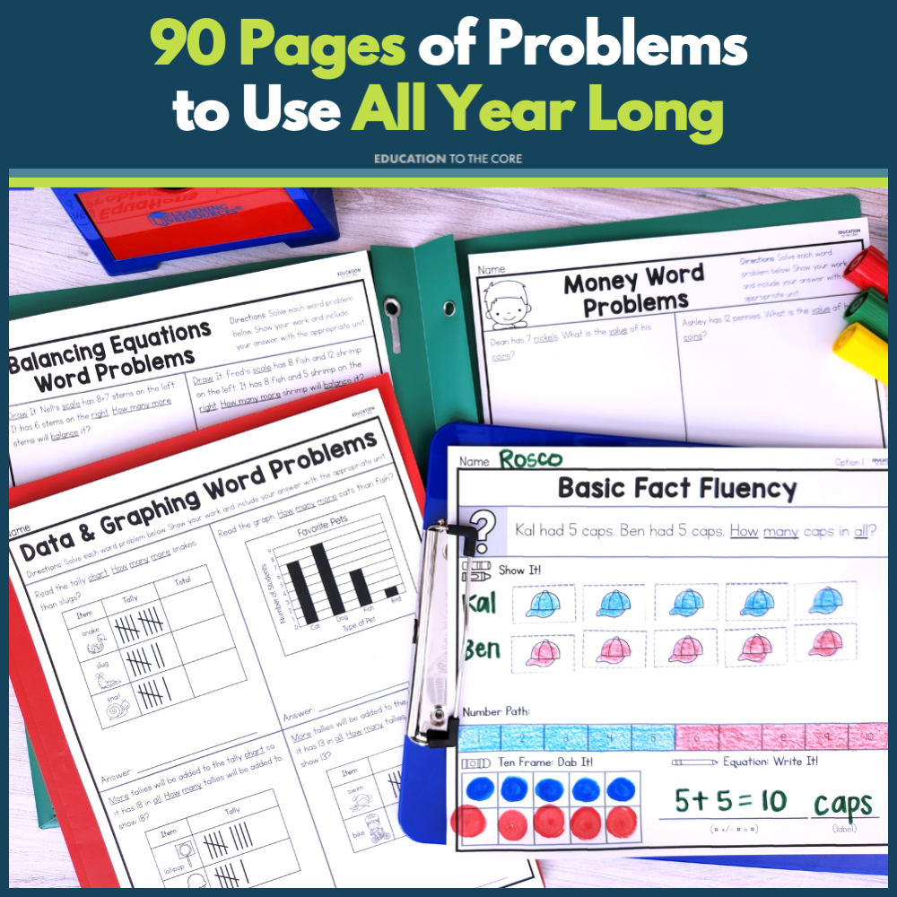 First Grade Decodable Math Word Problems