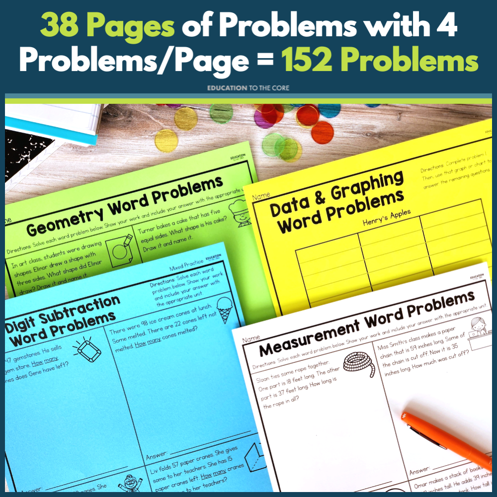 Second Grade Decodable Math Word Problems