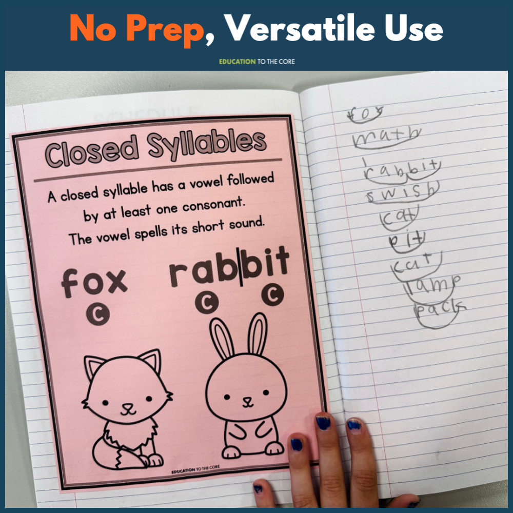 Syllable Types/Syllable Division Posters & Activities Bundle