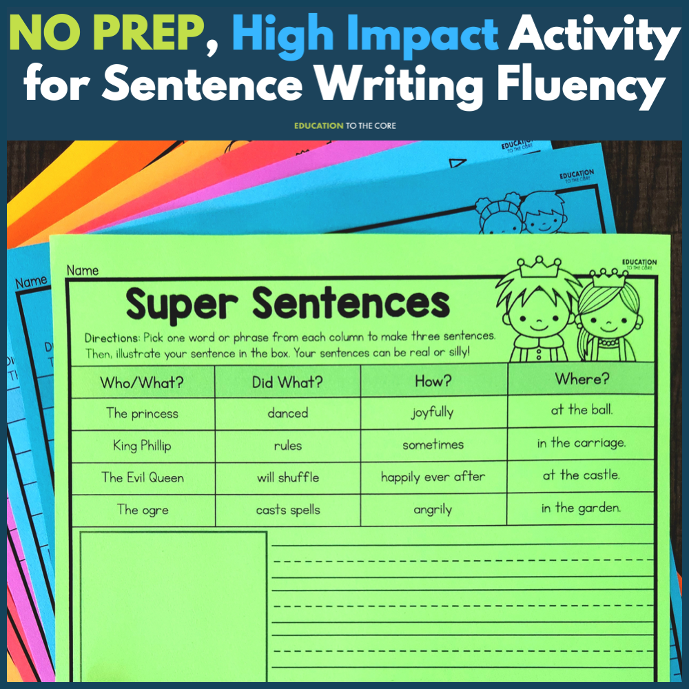 Super Sentences: Themed Sentence Writing Practice