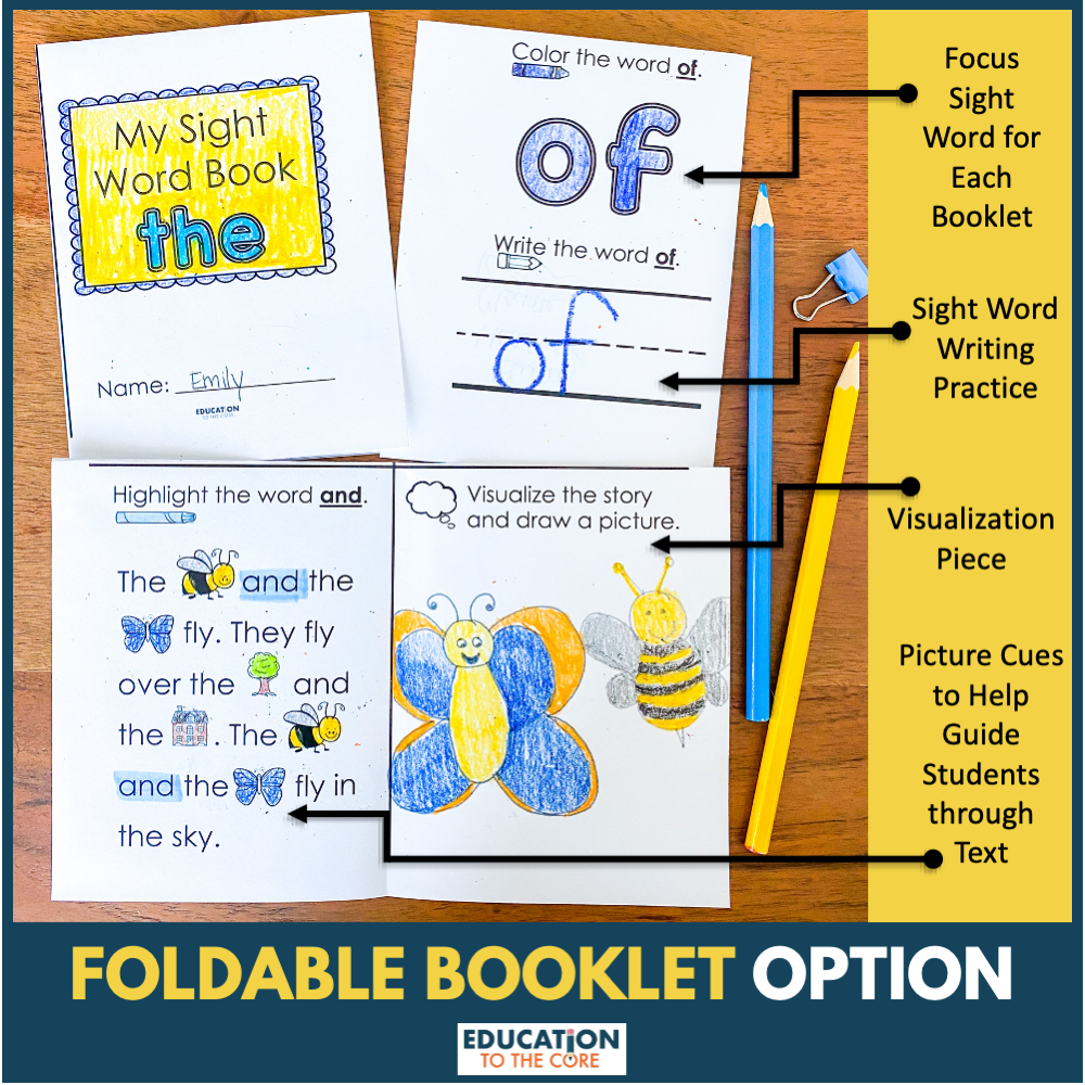 100 Sight Word Booklets for Fry Words 1-100