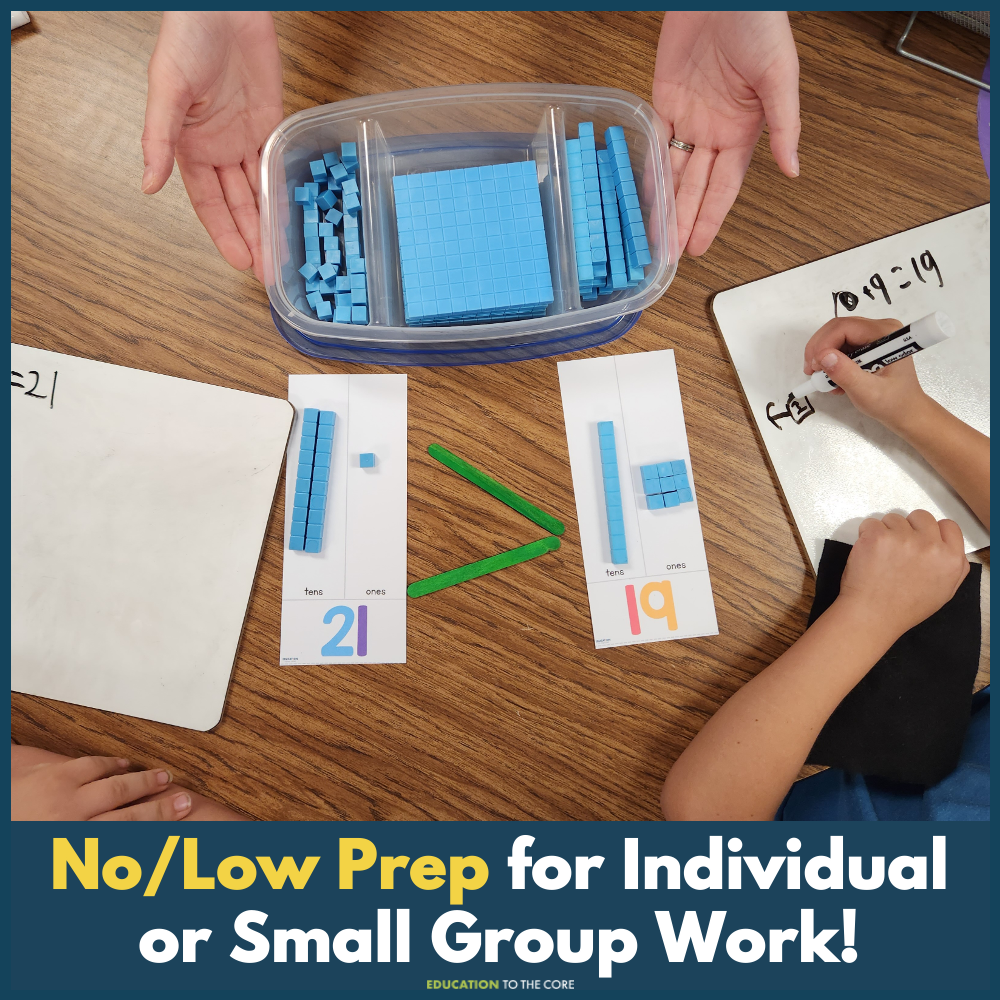 Base Ten No Prep Math Centers