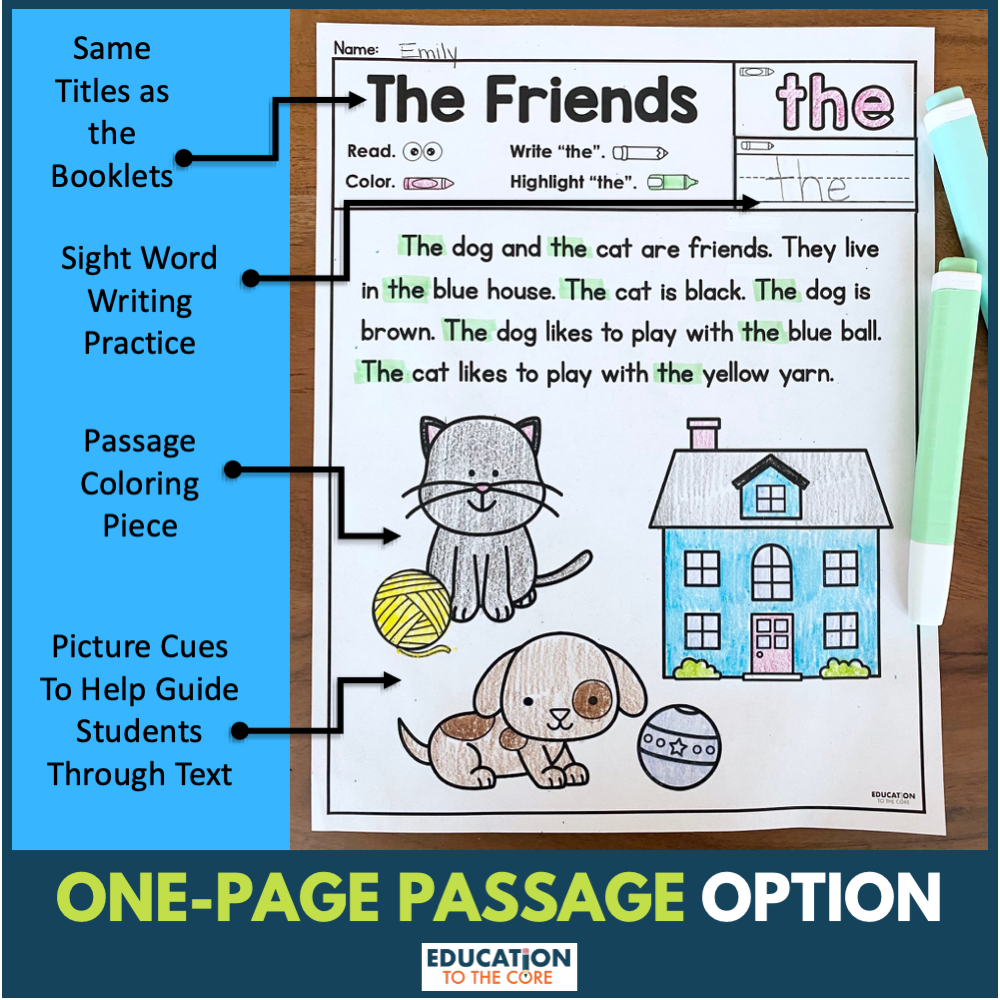 100 Sight Word Booklets for Fry Words 1-100